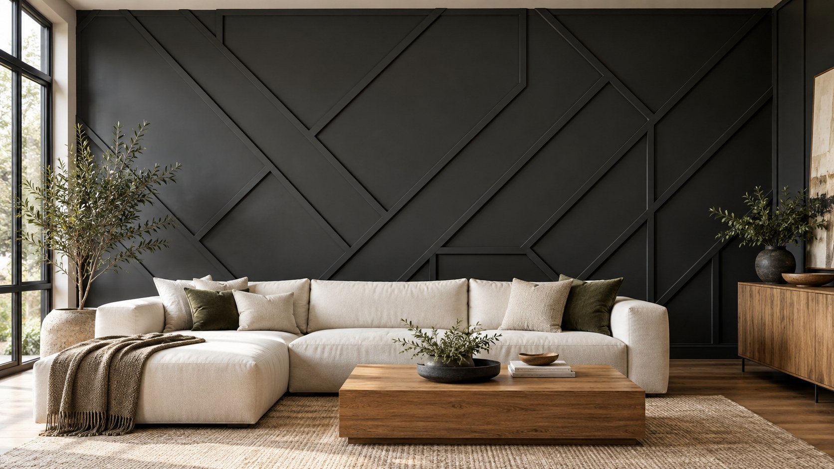 Geometric accent wall design inspiration
